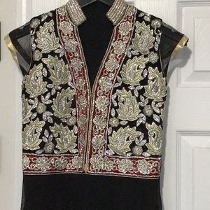 Bedazzle black evening cocktail gown